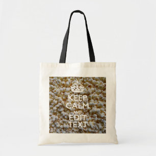 KALM EN Jouw tekst BEWAREN op het decor van Popcor Tote Bag