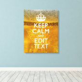Kalm en Jouw tekst bewaren voor wat koele bier Canvas Afdruk (Insitu (Houten vloer))