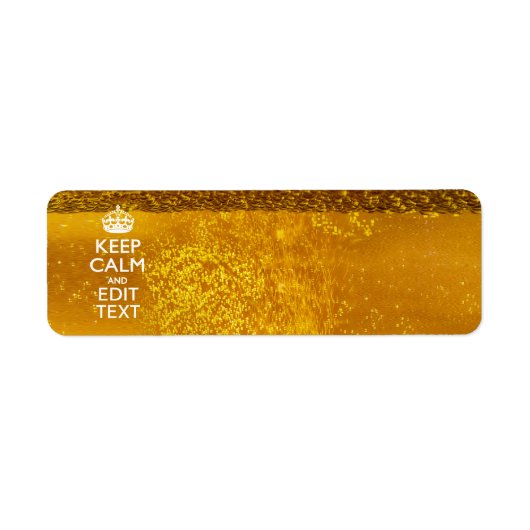 Kalm en Jouw tekst bewaren voor wat koele bier Etiket (Voorkant)