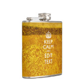 Kalm en Jouw tekst bewaren voor wat koele bier Heupfles (Rechts)