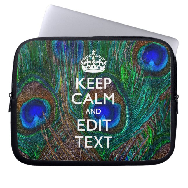 Kalm en Jouw tekst houden op voetgangersdek Laptop Sleeve (Voorkant)