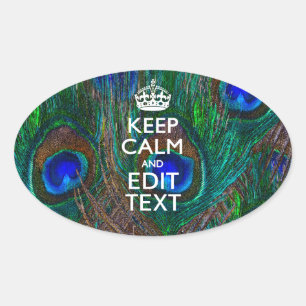 Kalm en Jouw tekst houden op voetgangersdek Ovale Sticker