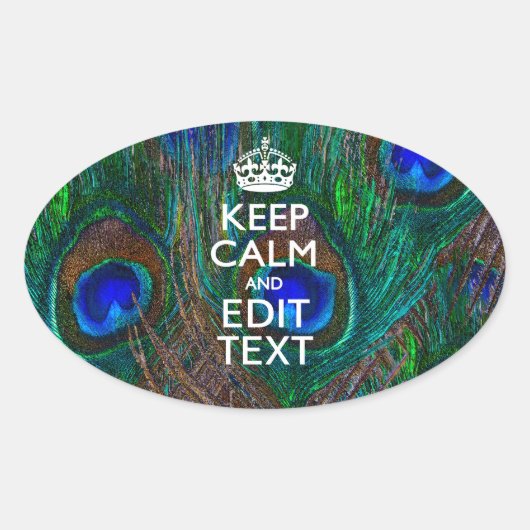 Kalm en Jouw tekst houden op voetgangersdek Ovale Sticker (Voorkant)