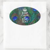 Kalm en Jouw tekst houden op voetgangersdek Ovale Sticker (Tas)