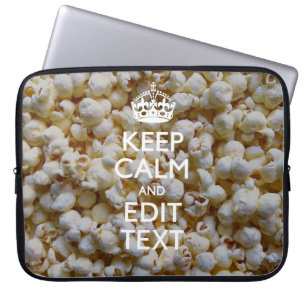 KALM- EN Jouw tekst-popcorn op maat Laptop Sleeve