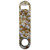 KALM EN Jouw tekst VAN DE BEHOEFTE OP Popcorn Speed Flessenopener (Achterkant)