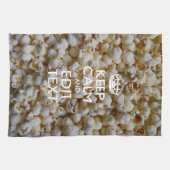 KALM EN Jouw tekst VAN DE BEHOEFTE OP Popcorn Theedoek (Horizontaal)