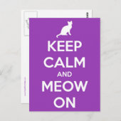 Kalm en kalm houden op Paars Briefkaart (Voorkant / Achterkant)