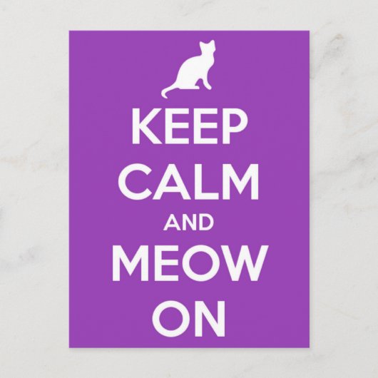 Kalm en kalm houden op Paars Briefkaart (Voorkant)