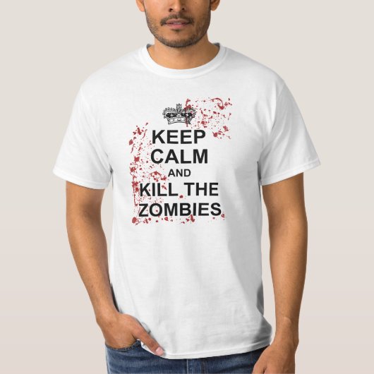 Kalm en Kill Zombies T-shirt (Voorkant)