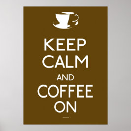 Kalm en koffie op het poster houden