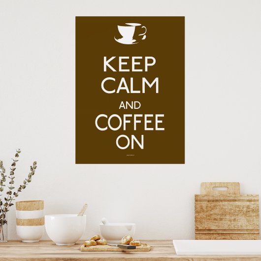 Kalm en koffie op het poster houden (Keuken)