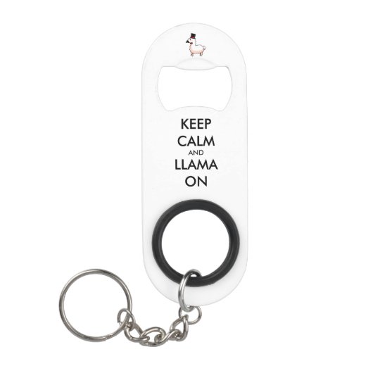 Kalm en lama aan sleutelhanger flessenopener (Voorkant)
