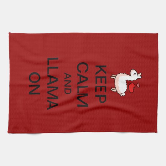 Kalm en lama op keukenhanddoeken houden (Horizontaal)