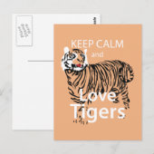 Kalm en liefdestijgers houden briefkaart (Voorkant / Achterkant)