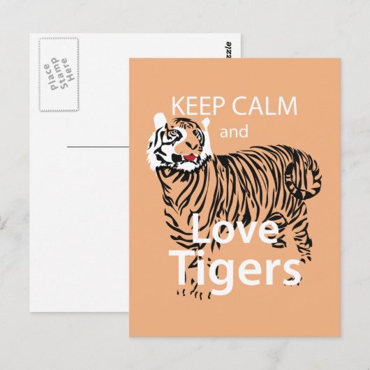 Kalm en liefdestijgers houden briefkaart (Voorkant / Achterkant)