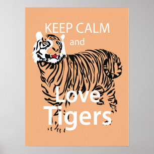 Kalm en liefdestijgers houden poster