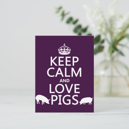 Kalm- en liefdesvarkens houden (alle kleuren) briefkaart (Staand voorkant)