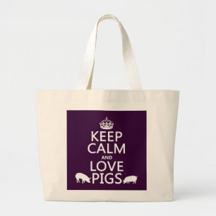 Kalm- en liefdesvarkens houden (alle kleuren) grote tote bag