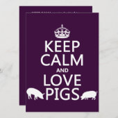 Kalm- en liefdesvarkens houden (alle kleuren) kaart (Voorkant / Achterkant)