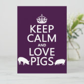 Kalm- en liefdesvarkens houden (alle kleuren) kaart (Staand voorkant)
