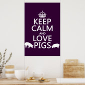 Kalm- en liefdesvarkens houden (alle kleuren) poster (Keuken)
