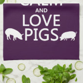 Kalm- en liefdesvarkens houden (alle kleuren) theedoek (Gevouwen)