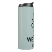 Kalm- en liftgewicht behouden, aangepaste naam en thermosbeker (Gedraaid links)