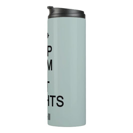 Kalm- en liftgewicht behouden, aangepaste naam en  thermosbeker (Geroteerd rechts)