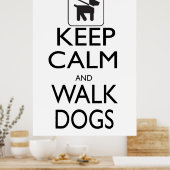 Kalm en loophonden houden poster (Keuken)