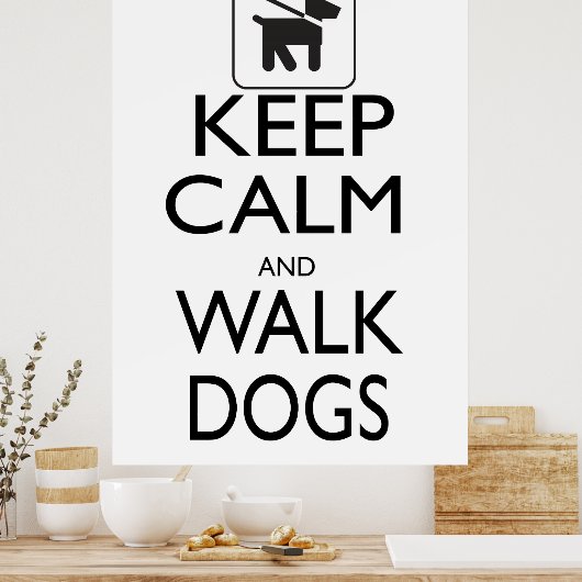 Kalm en loophonden houden poster (Keuken)