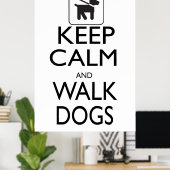 Kalm en loophonden houden poster (Thuiskantoor)