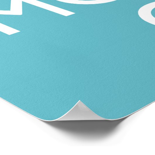 Kalm en los houden op losse posters (blauw) (Hoek)