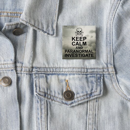 Kalm en paranormaal onderzoek houden vierkante button 5,1 cm (In situ)