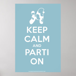 Kalm en parti op het Poster houden (Baby Blue)