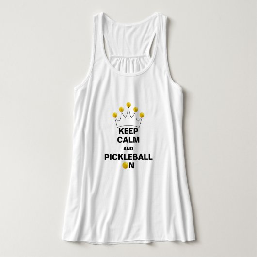 Kalm en Pickleball aan, Pickleball Crown Tanktop (Design voorkant)