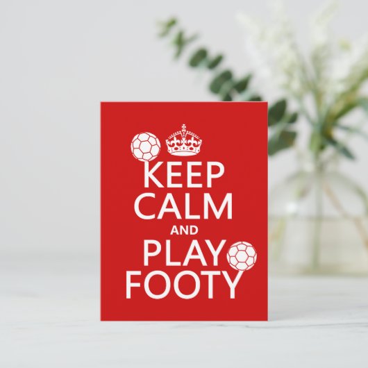 Kalm- en Play Footy (football) houden (voetbal) Briefkaart (Staand voorkant)