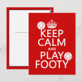 Kalm- en Play Footy (football) houden (voetbal) Briefkaart (Voorkant / Achterkant)