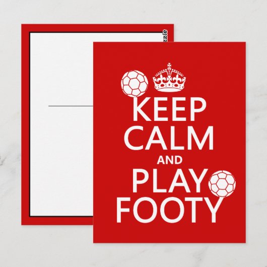 Kalm- en Play Footy (football) houden (voetbal) Briefkaart (Voorkant / Achterkant)