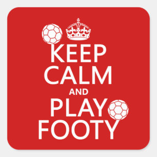 Kalm- en Play Footy (football) houden (voetbal) Vierkante Sticker