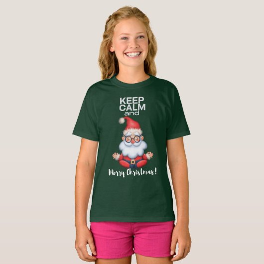 Kalm en prettig kerstfeest houden t-shirt (Voorkant volledig)