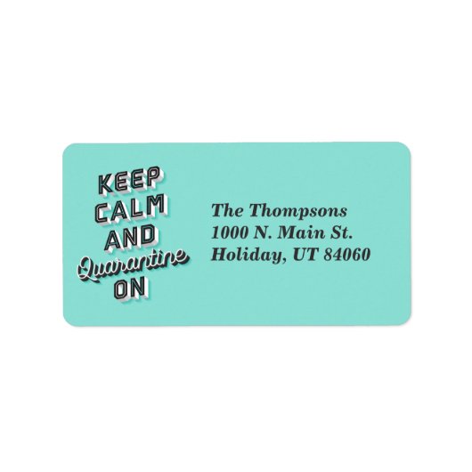 Kalm en quarantaine op retouretiketten houden etiket (Voorkant)