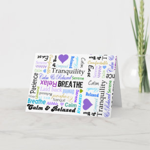 Kalm en Relaxerende positieve woordtypografie Kaart
