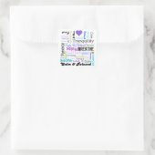 Kalm en Relaxerende positieve woordtypografie Vierkante Sticker (Tas)