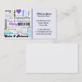 Kalm en Relaxerende positieve woordtypografie Visitekaartje (Voorkant / Achterkant)