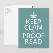 Kalm en review houden (klei) (elke kleur) briefkaart (Voorkant / Achterkant)