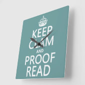 Kalm en review houden (klei) (elke kleur) vierkante klok (Hoek)