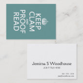 Kalm en review houden (klei) (elke kleur) visitekaartje (Voorkant / Achterkant)