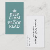 Kalm en review houden (klei) (elke kleur) visitekaartje (Voorkant / Achterkant)