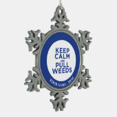 Kalm- en saakkwalsen houden tin sneeuwvlok ornament (Links)